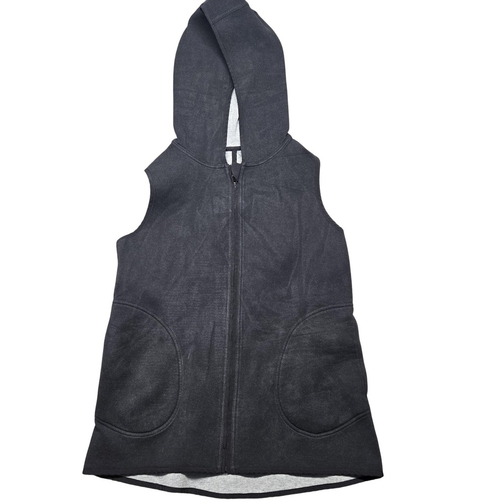 Lululemon Hooded Vest‎ Womens Small Gray Longline Sleeveless Zip Jacket Athletic